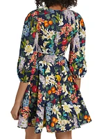 Dolce Floral Fruit Print Minidress