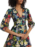 Dolce Floral Fruit Print Minidress