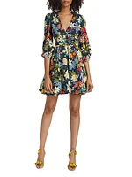 Dolce Floral Fruit Print Minidress