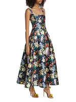 Mia Floral Tea-Length Gown