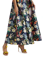 Mia Floral Tea-Length Gown