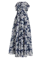 Frivolla Floral Strapless Gown