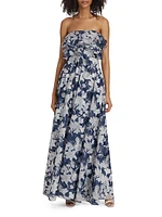 Frivolla Floral Strapless Gown