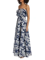 Frivolla Floral Strapless Gown