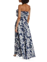 Frivolla Floral Strapless Gown