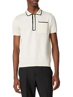 Cotton Polo Shirt with Signature VLogo Embroidery