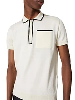 Cotton Polo Shirt with Signature VLogo Embroidery