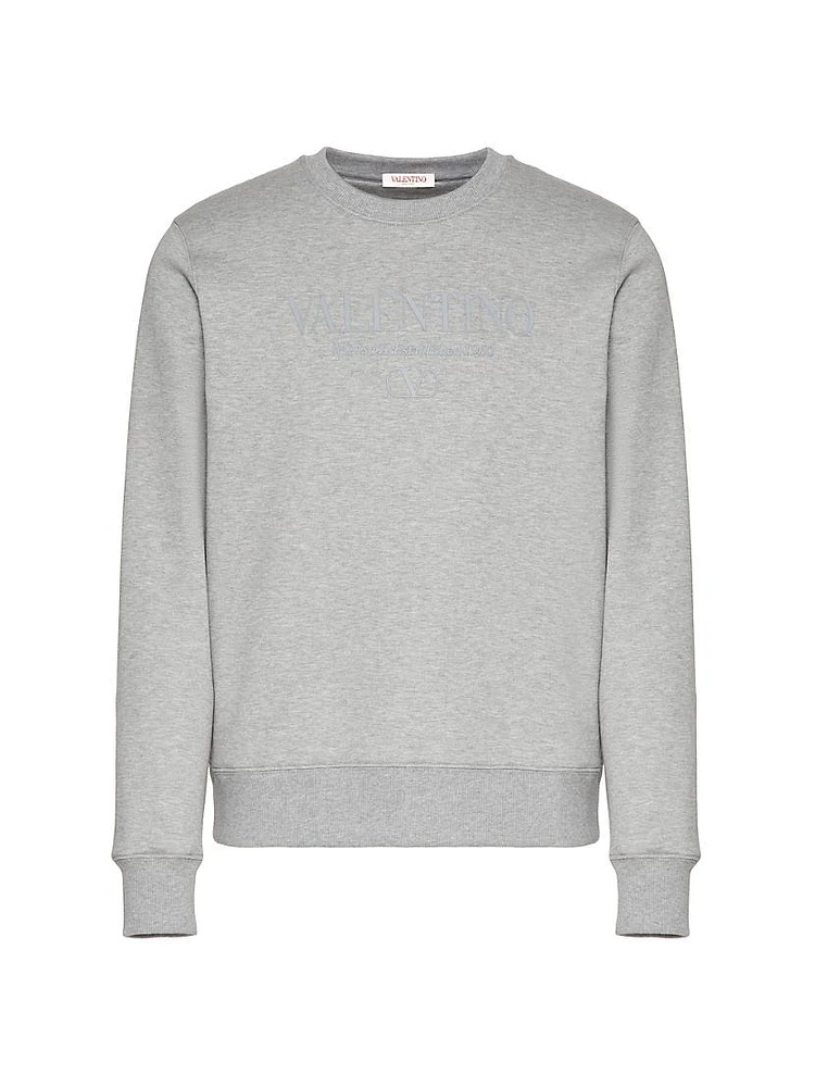 Print Cotton Crewneck Sweatshirt