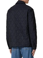 Quilted Nylon Shirt Jacket with Metallic V Detail