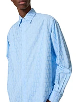 Cotton Poplin Shirt With Toile Iconographe Pattern