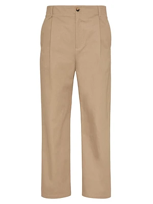 Cotton Gabardine Pants with Maison V Label