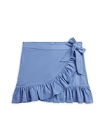 Little Girl's & Ruffle-Trim Wrap Skort