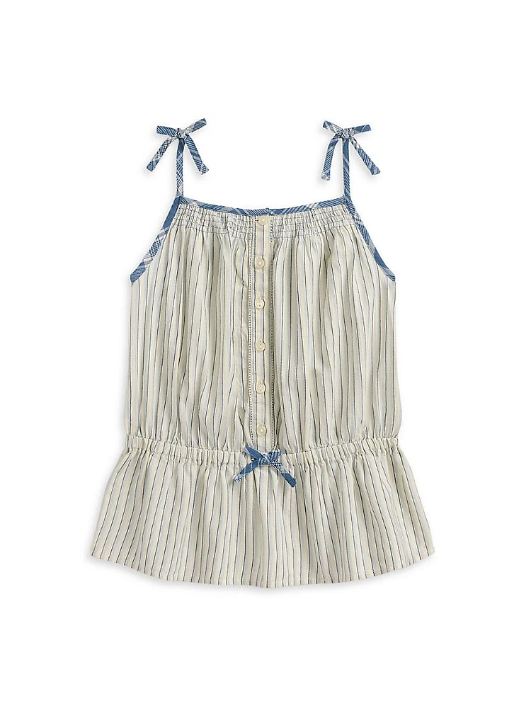 Little Girl's & Striped Poplin Top