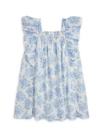 Little Girl's & Floral Flounce Dress