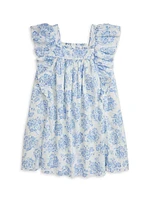 Little Girl's & Floral Flounce Dress