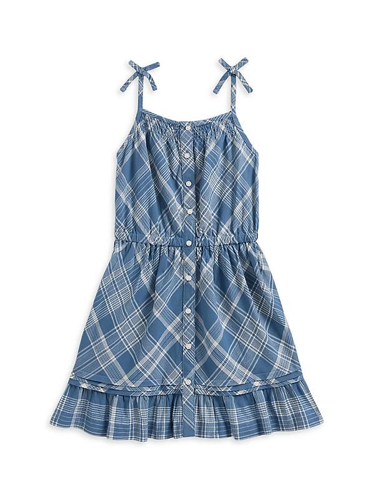 Little Girl's & Girl's Madras Check Cotton Dress
