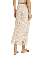 Shay Geometric Lace Cotton Midi Skirt