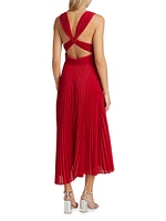 Everly Pleated Plunging V-Neck Maxi Dress