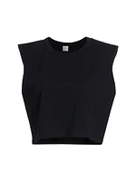 Cotton Boxy Crewneck Sleeveless Top