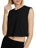 Cotton Boxy Crewneck Sleeveless Top