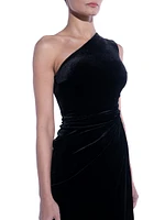 Dorothea Velvet One-Shoulder Gown