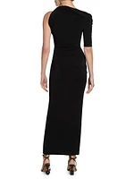 Drapeado Jersey Midi-Dress