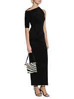 Drapeado Jersey Midi-Dress