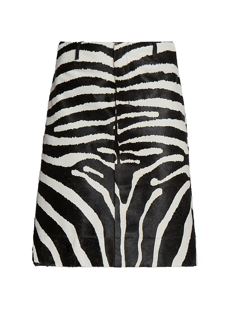 Tozzi Zebra Print Leather Skirt