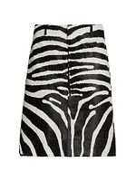 Tozzi Zebra Print Leather Skirt