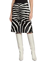 Tozzi Zebra Print Leather Skirt