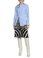 Tozzi Zebra Print Leather Skirt