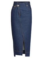 De-Nîmes Denim Midi-Skirt