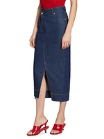 De-Nîmes Denim Midi-Skirt