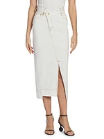 De-Nîmes Denim Wrap Midi-Skirt