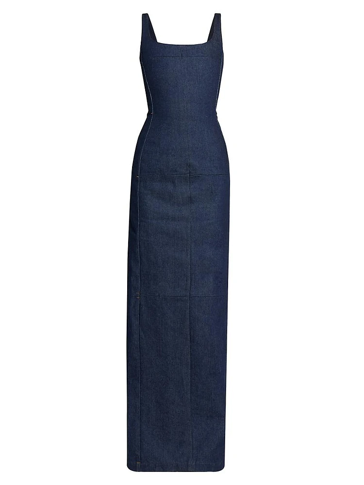 De-Nîmes Denim Column Gown