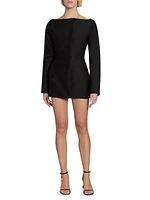 Wool-Silk Suiting Minidress