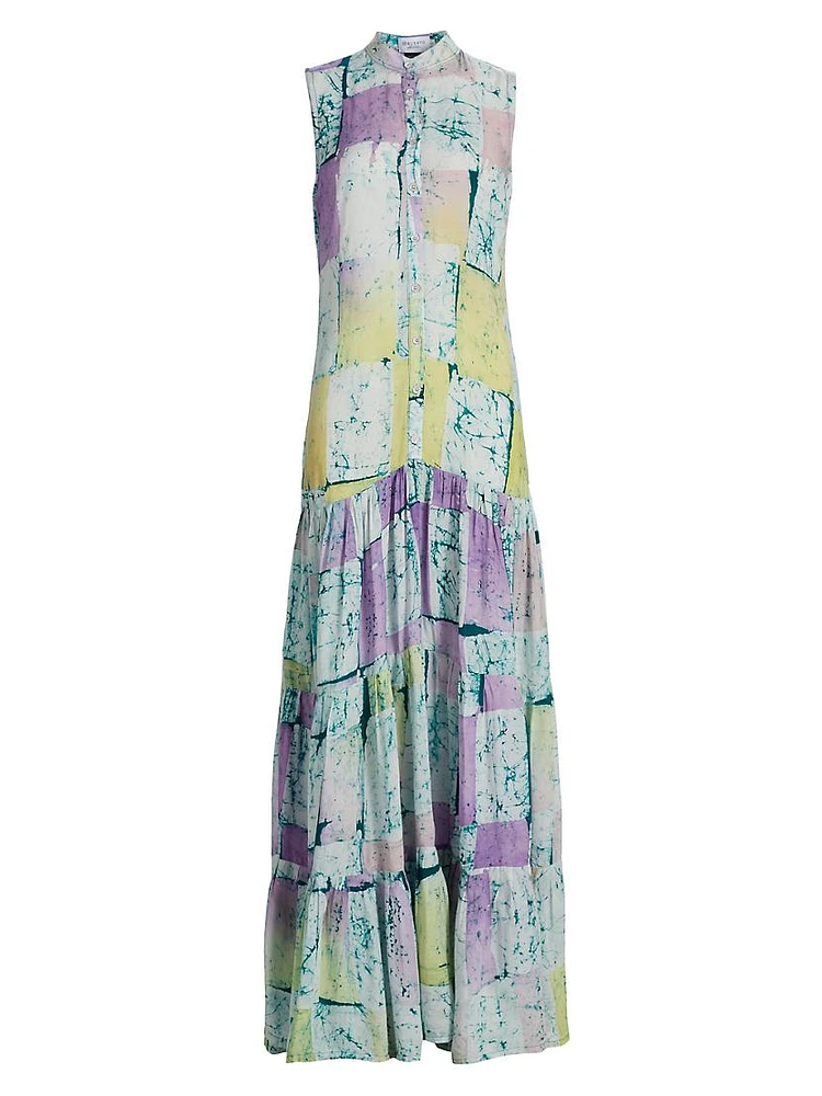 Folake Printed Sleeveless Maxi Shirtdress