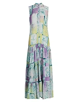 Folake Printed Sleeveless Maxi Shirtdress