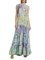 Folake Printed Sleeveless Maxi Shirtdress