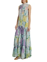 Folake Printed Sleeveless Maxi Shirtdress