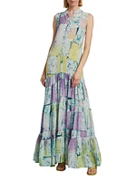 Folake Printed Sleeveless Maxi Shirtdress