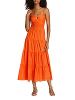 Clea O-Ring Tiered Midi Dress