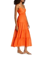 Clea O-Ring Tiered Midi Dress