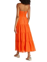 Clea O-Ring Tiered Midi Dress