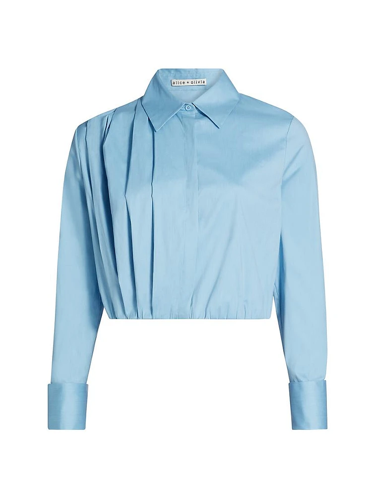 Lucile Cropped Pleated Blouse