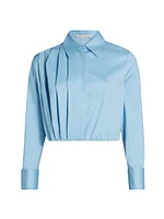 Lucile Cropped Pleated Blouse