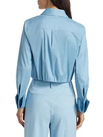 Lucile Cropped Pleated Blouse