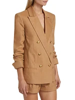 Anthony Linen-Blend Double-Breasted Blazer