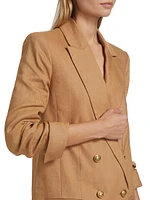 Anthony Linen-Blend Double-Breasted Blazer