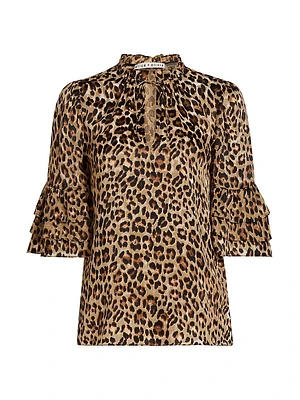 Julius Leopard Ruffled Top